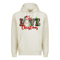 Oatmeal Heather Love Christmas Snowman Premium Hoodie - FaDigitalArtStudio