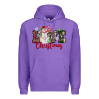 Purple Love Christmas Snowman Premium Hoodie - FaDigitalArtStudio