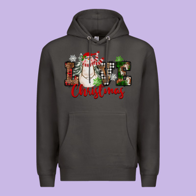 Love Christmas Snowman Premium Hoodie Designed By Fadigitalartstudio