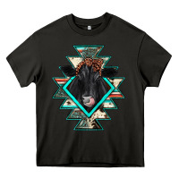 Asphalt black angus cowhide aztec Heavy Core Tee - JahusDesignShop