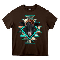 Chocolate Brown black angus cowhide aztec Heavy Core Tee - JahusDesignShop