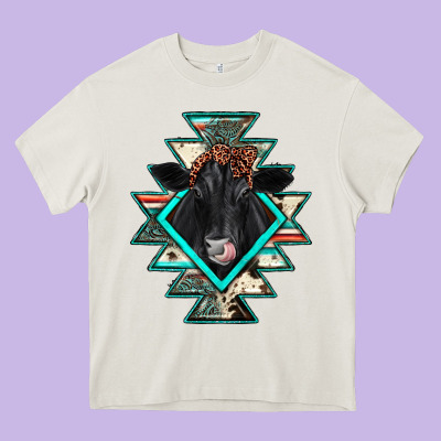 Black Angus Cowhide Aztec Heavy Core Tee Designed By Jahusdesignshop