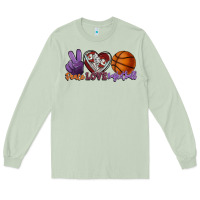 Matcha peace love basketball Long Sleeve Tee - HowdyJamesFarm