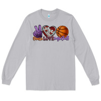 Moon Dust peace love basketball Long Sleeve Tee - HowdyJamesFarm