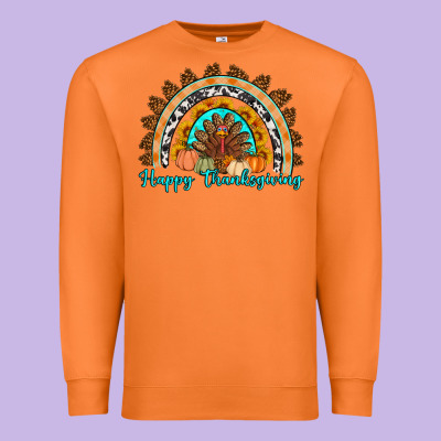 Happy Thanksgiving Rainbow Premium Sweatshirt Designed By Artiststas