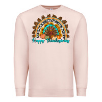 Pale Pink Happy thanksgiving rainbow Premium Sweatshirt - Artiststas