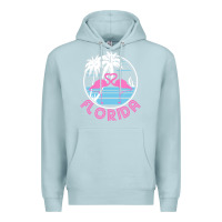 Blue Mist Hot Trend Florida Pink Flamingo Heart 80S Retro Vintage Style Premium Hoodie - lanVoArt