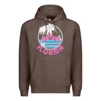 Coffee Hot Trend Florida Pink Flamingo Heart 80S Retro Vintage Style Premium Hoodie - lanVoArt