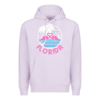 Lilac Hot Trend Florida Pink Flamingo Heart 80S Retro Vintage Style Premium Hoodie - lanVoArt