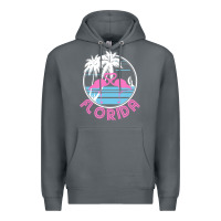 Rock Hot Trend Florida Pink Flamingo Heart 80S Retro Vintage Style Premium Hoodie - lanVoArt