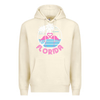Sandshell Hot Trend Florida Pink Flamingo Heart 80S Retro Vintage Style Premium Hoodie - lanVoArt
