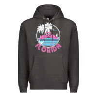 Smoke Hot Trend Florida Pink Flamingo Heart 80S Retro Vintage Style Premium Hoodie - lanVoArt