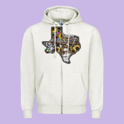 Happy Easter Texas Zipper Hoodie Designed By Cowhidedigitalart