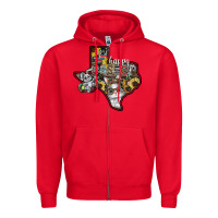 Red Happy Easter Texas Zipper Hoodie - CowhideDigitalArt