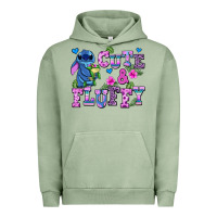 Pigment Oil Green cute and fluffy stitch Urban Hoodie - AdoDesignShop
