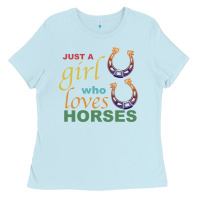 Baby Blue Just a Girl Who Loves Horses Ladies Tee - Bettercallsaul