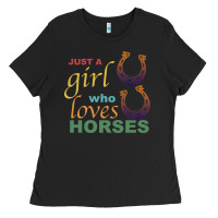 Black Just a Girl Who Loves Horses Ladies Tee - Bettercallsaul