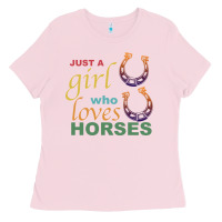 Bubblegum Pink Just a Girl Who Loves Horses Ladies Tee - Bettercallsaul