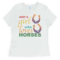 White Just a Girl Who Loves Horses Ladies Tee - Bettercallsaul