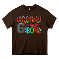 Chocolate Brown birthday boy 6 Heavy Core Tee - BundleAndBundleShop