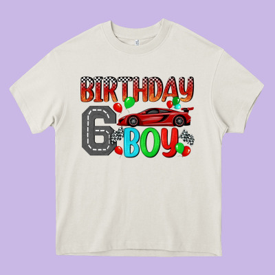 Birthday Boy 6 Heavy Core Tee Designed By Bundleandbundleshop