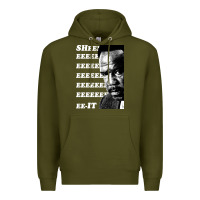 Army Green clay davis quotsheeeeeeitquot 3  t travel Premium Hoodie - lanVoArt