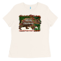 Bone merry christmas bear Ladies Tee - BarkalooDesign