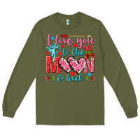 Army Green I love you to the moon and back Valentine's Day Long Sleeve Tee - HowdyJamesFarm