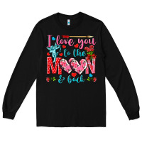 Black I love you to the moon and back Valentine's Day Long Sleeve Tee - HowdyJamesFarm