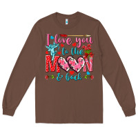 Chestnut I love you to the moon and back Valentine's Day Long Sleeve Tee - HowdyJamesFarm