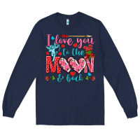 Navy I love you to the moon and back Valentine's Day Long Sleeve Tee - HowdyJamesFarm