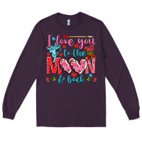 Plum I love you to the moon and back Valentine's Day Long Sleeve Tee - HowdyJamesFarm