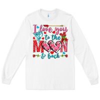 White I love you to the moon and back Valentine's Day Long Sleeve Tee - HowdyJamesFarm