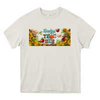 Cream thankful teacher fall libbey glass Heavy Core Tee - BundleAndBundleShop