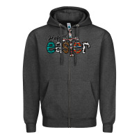 Charcoal Heather Happy Easter Zipper Hoodie - CowhideDigitalArt