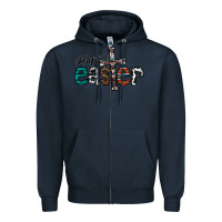 Navy Happy Easter Zipper Hoodie - CowhideDigitalArt