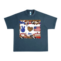 Midnight Navy peace love america Urban Heavy Tee - TumblerDesignByShophia