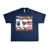 Navy peace love america Urban Heavy Tee - TumblerDesignByShophia