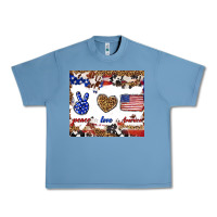Pebble Blue peace love america Urban Heavy Tee - TumblerDesignByShophia