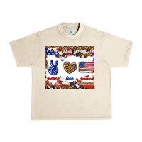 Sandshell peace love america Urban Heavy Tee - TumblerDesignByShophia