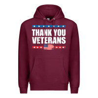 Burgundy Shirts For Veterans, Thank You Veterans Shirt Veterans Day Premium Hoodie - lanVoArt