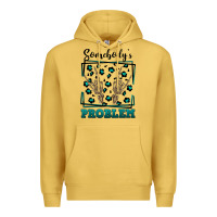 Antique Gold Somebody's Problem Hand Skeleton Premium Hoodie - FaDigitalArtStudio