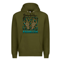 Army Green Somebody's Problem Hand Skeleton Premium Hoodie - FaDigitalArtStudio