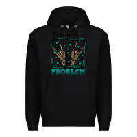 Black Somebody's Problem Hand Skeleton Premium Hoodie - FaDigitalArtStudio