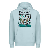 Blue Mist Somebody's Problem Hand Skeleton Premium Hoodie - FaDigitalArtStudio