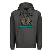 Charcoal Heather Somebody's Problem Hand Skeleton Premium Hoodie - FaDigitalArtStudio