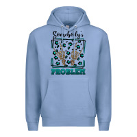 Colony Blue Somebody's Problem Hand Skeleton Premium Hoodie - FaDigitalArtStudio