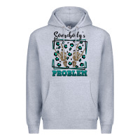 Heather Grey Somebody's Problem Hand Skeleton Premium Hoodie - FaDigitalArtStudio