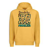 Mustard Somebody's Problem Hand Skeleton Premium Hoodie - FaDigitalArtStudio
