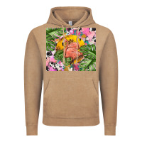 Vintage Coffee flamingo with leopard Vintage Hoodie - TumblerDesignByShophia